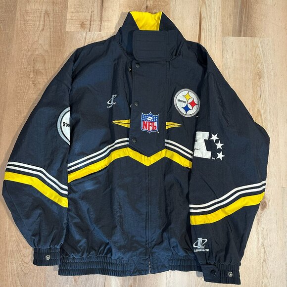 Pittsburgh Steelers Vintage Logo Athletic NFL Puffer Jacket Mens Large 80s